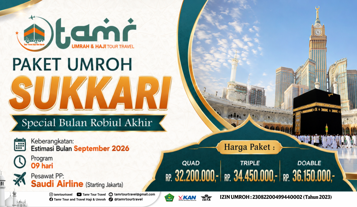PAKET UMROH SUKKARI  Target 40pax